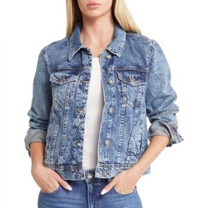 We The Free Distressed Blue Jean Jacket-Size M